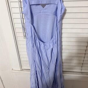 A New Day Sky Blue Gathered Dress